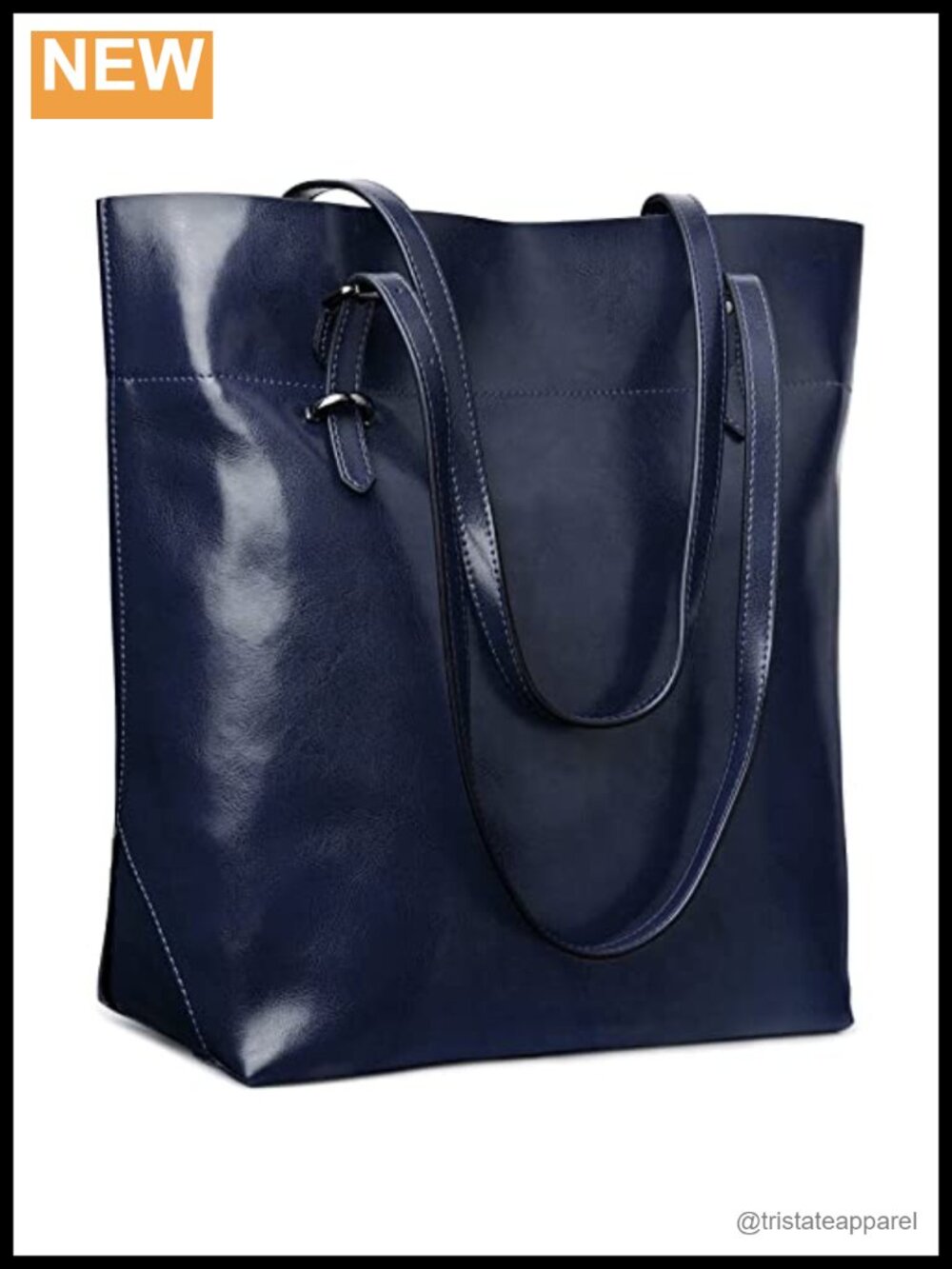 Genuine Leather Tote Shoulder Bag Large Capacity Wide Strap